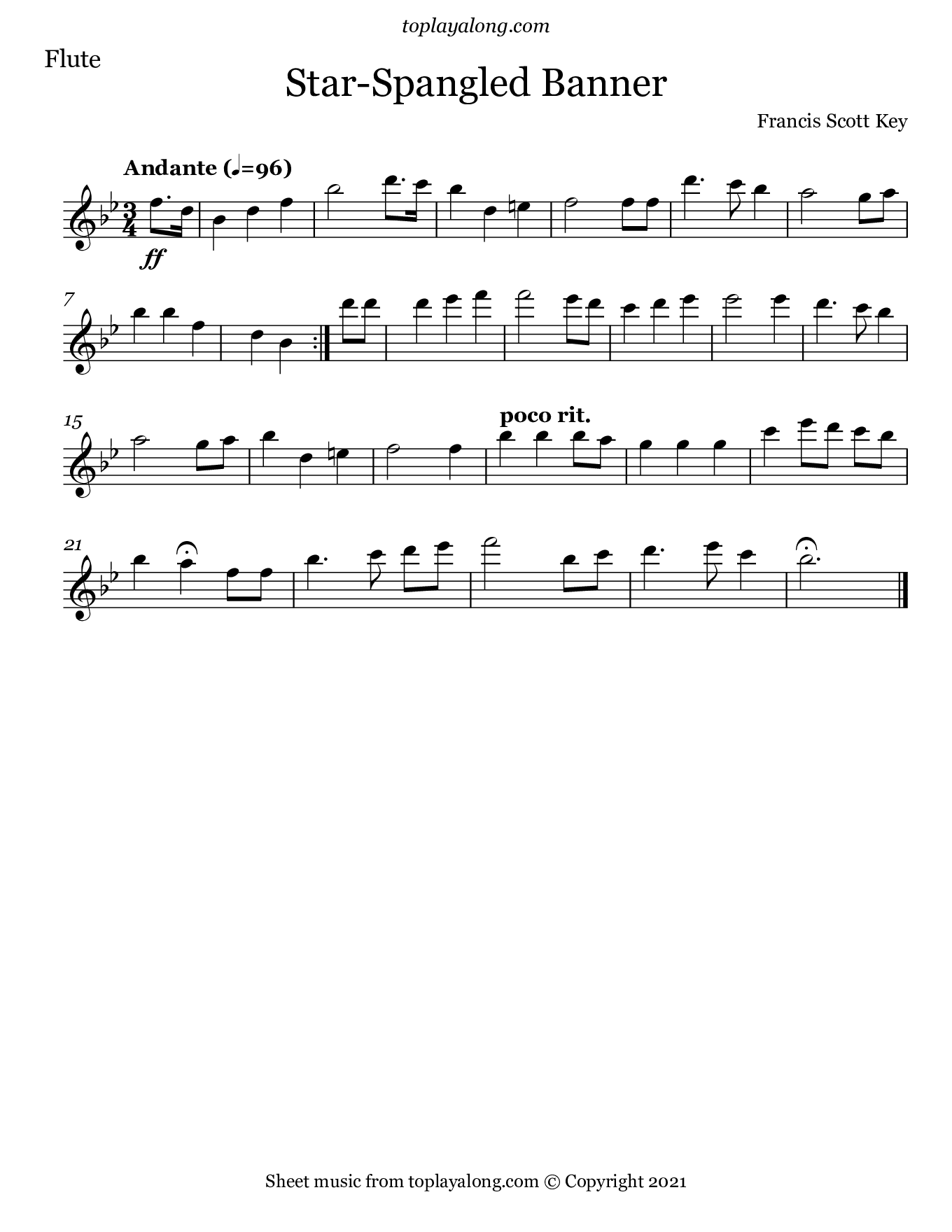 Star Spangled Banner Toplayalong