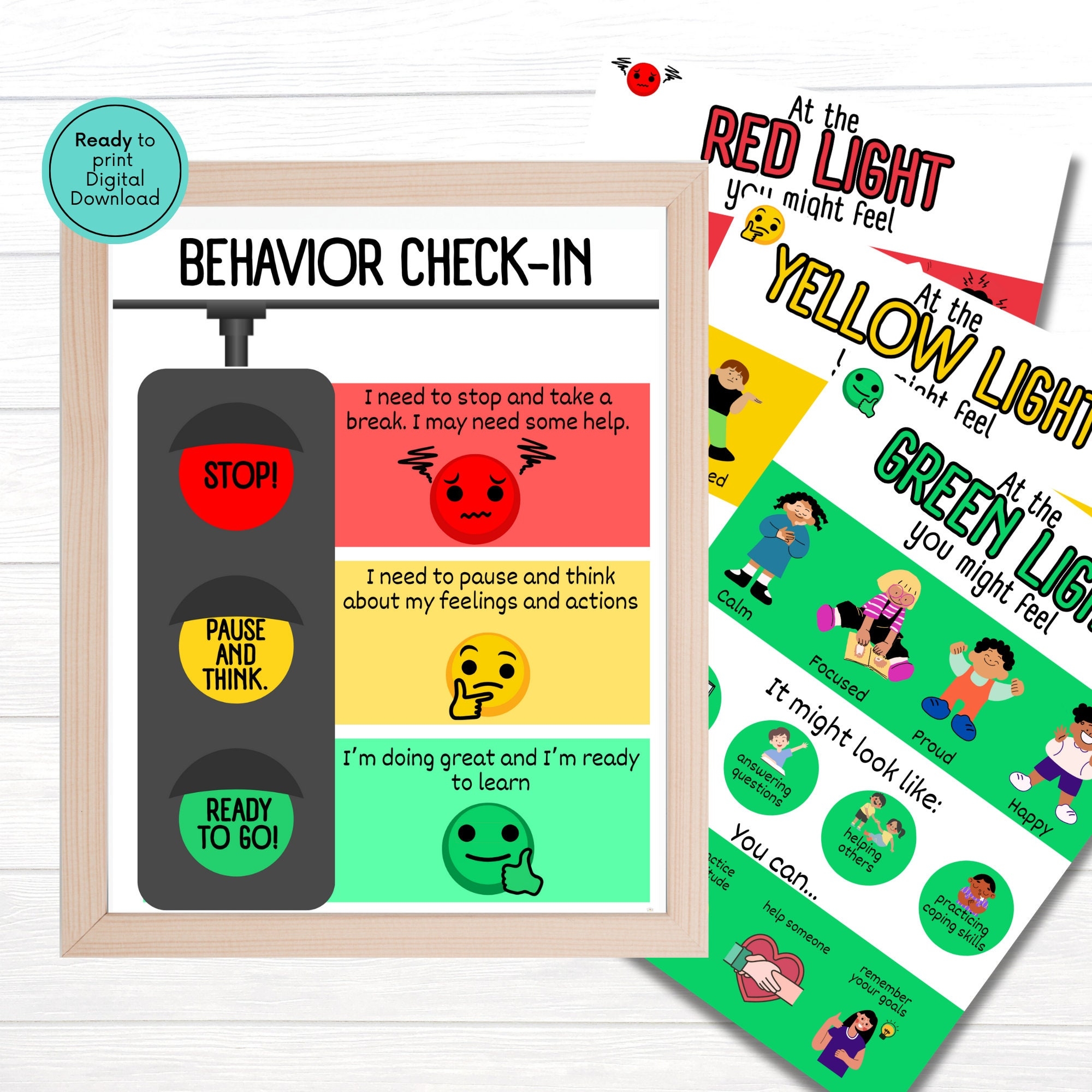 Stop Light Behavior Chart Etsy