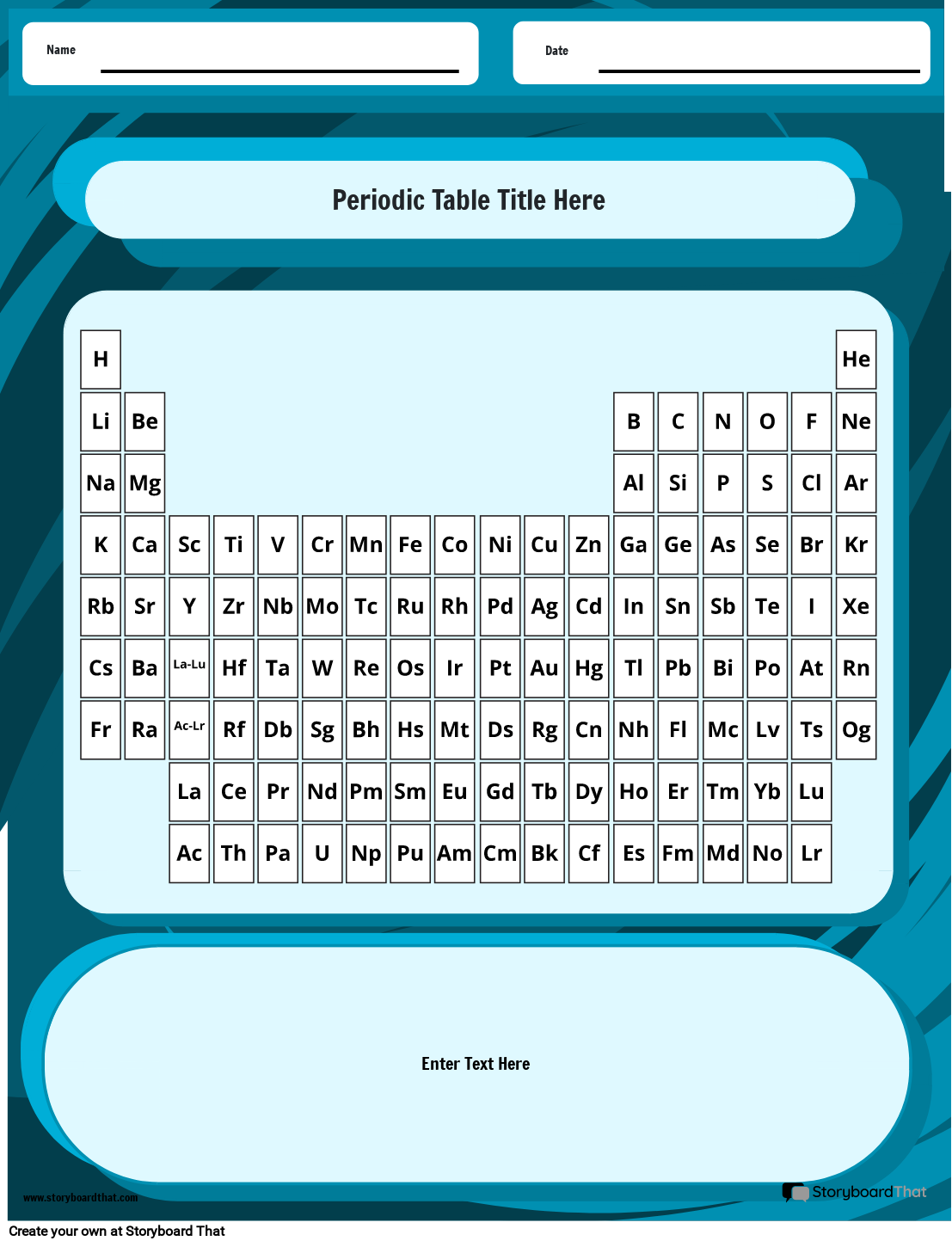 Storyboard That Periodic Table Worksheet Creator