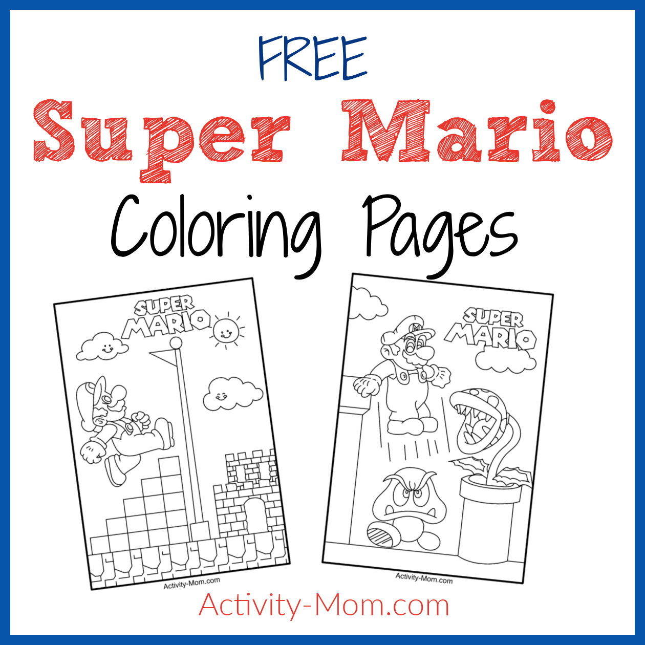 Free Printable Mario Math Worksheets