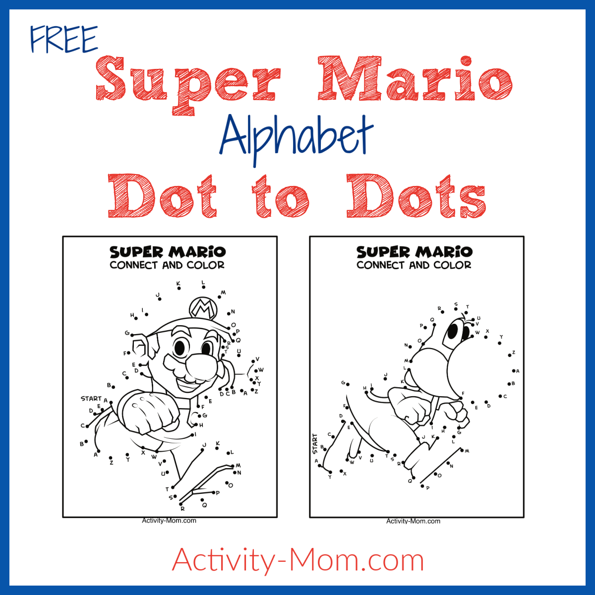 Super Mario Dot To Dot Activity For Kids free Printable The Activity Mom