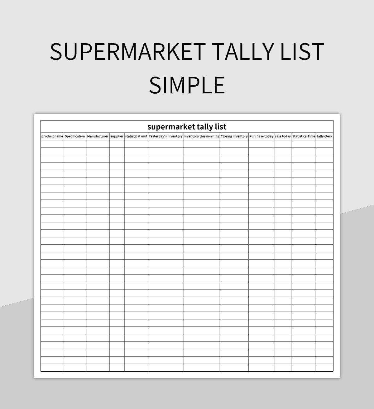 Free Printable Tally Sheets