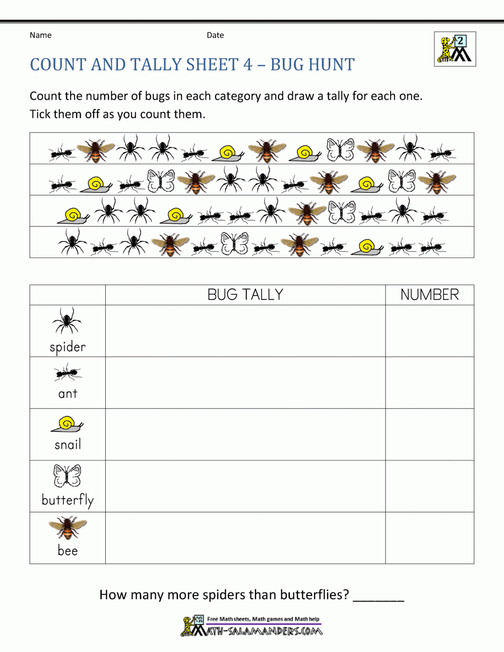 Tally Chart Worksheets