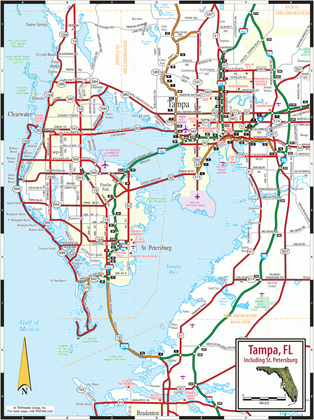Printable Map Of Tampa Florida