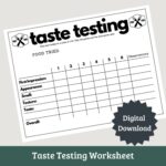 Taste Testing Printable For Cooking Competitions And Tasting Activities Etsy