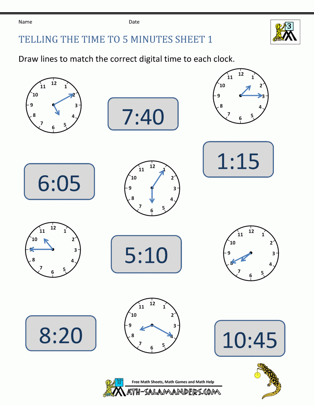 Clock Worksheets Free Printable