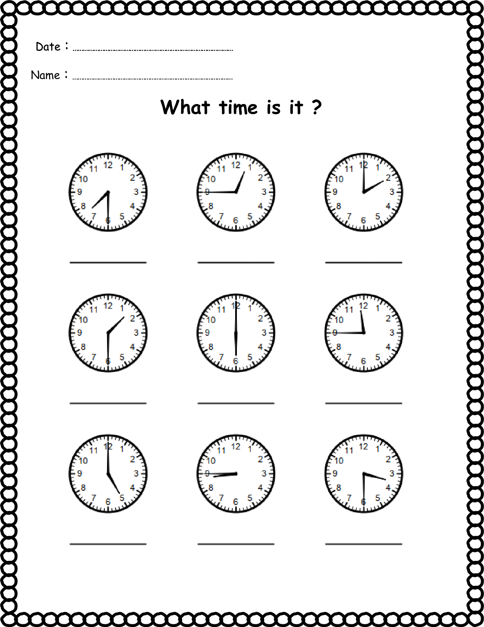 Free Printable Worksheets On Telling Time