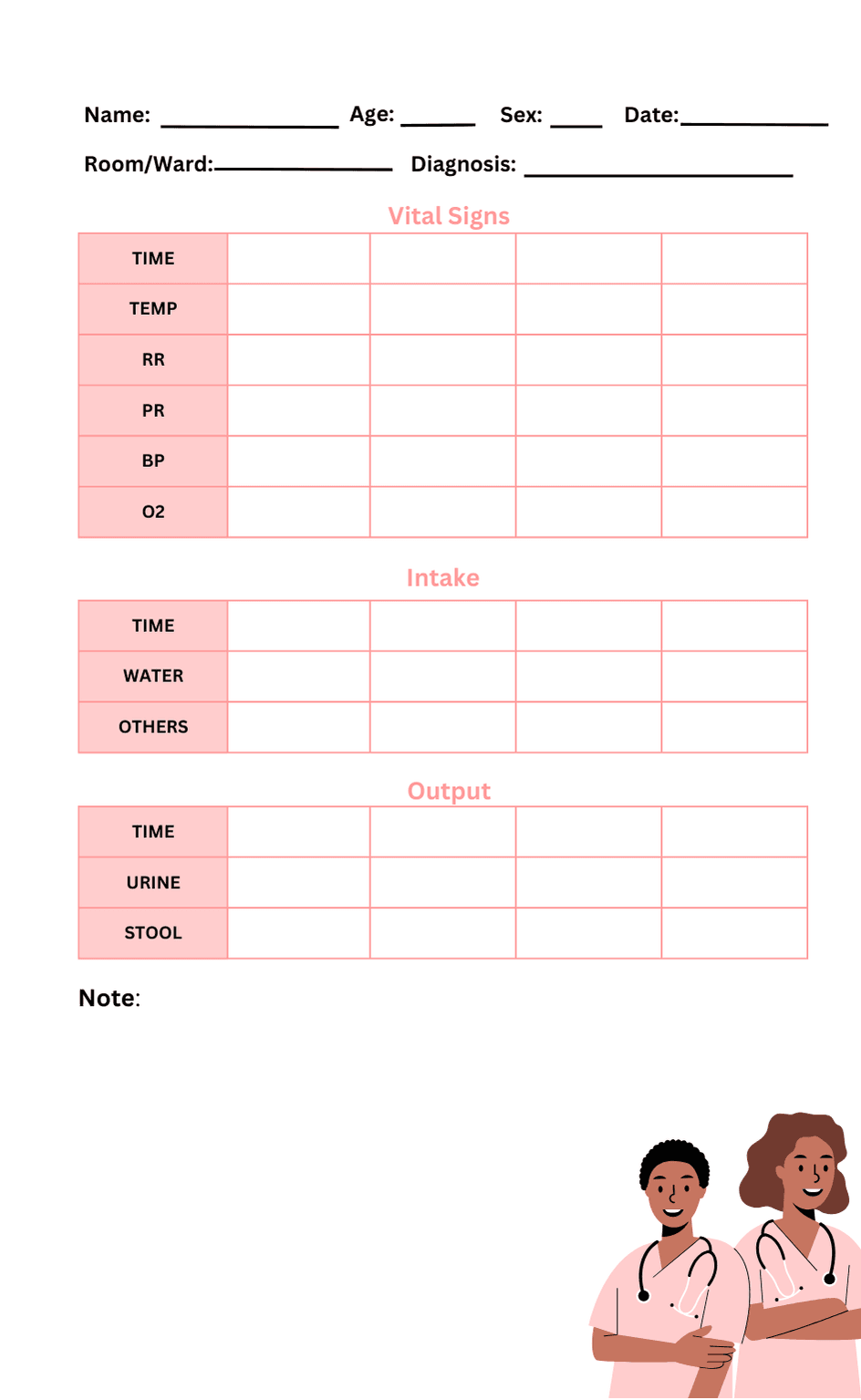 Template Vital Signs Sheet By Dodotnav Raket PH