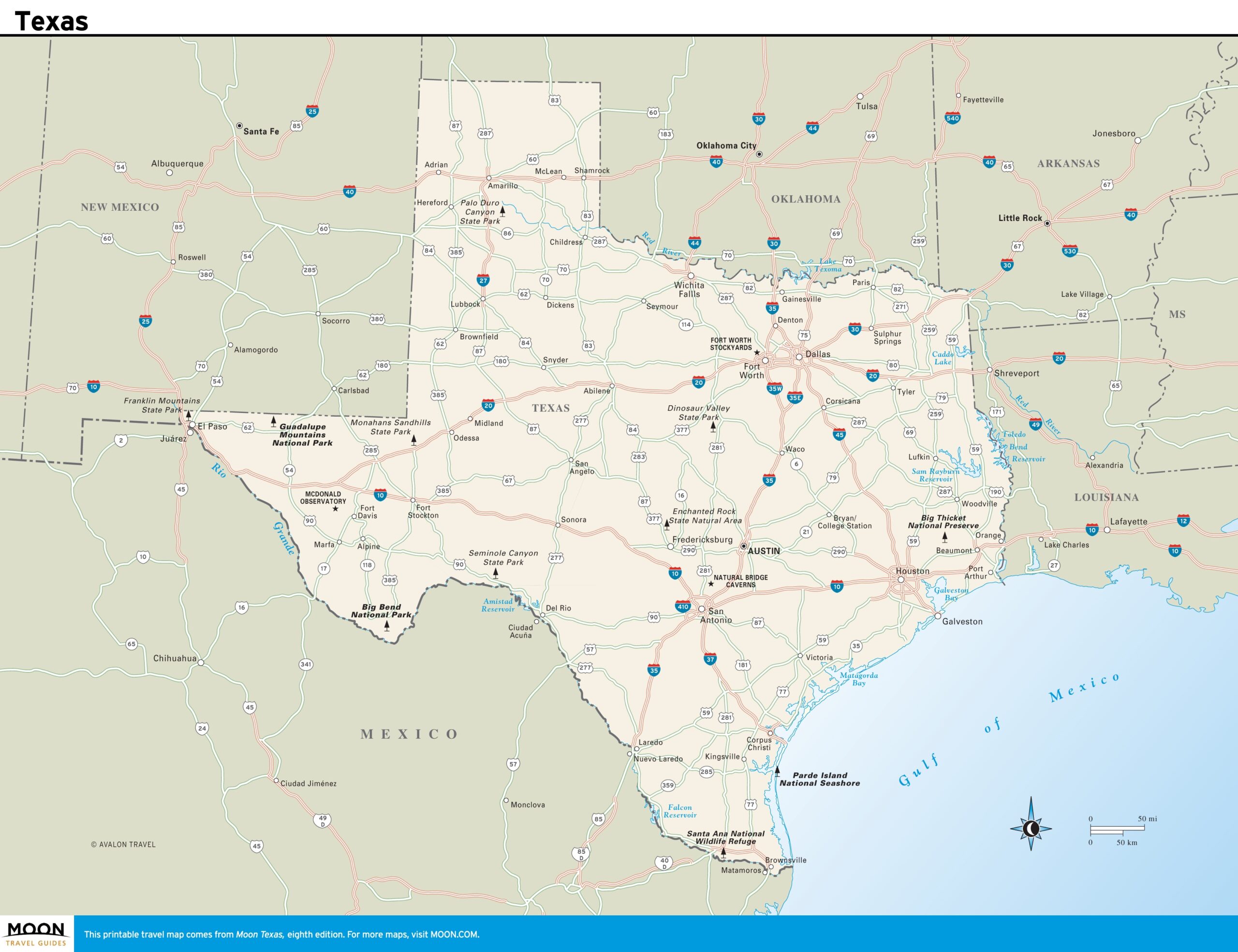 Map Of Texas Printable