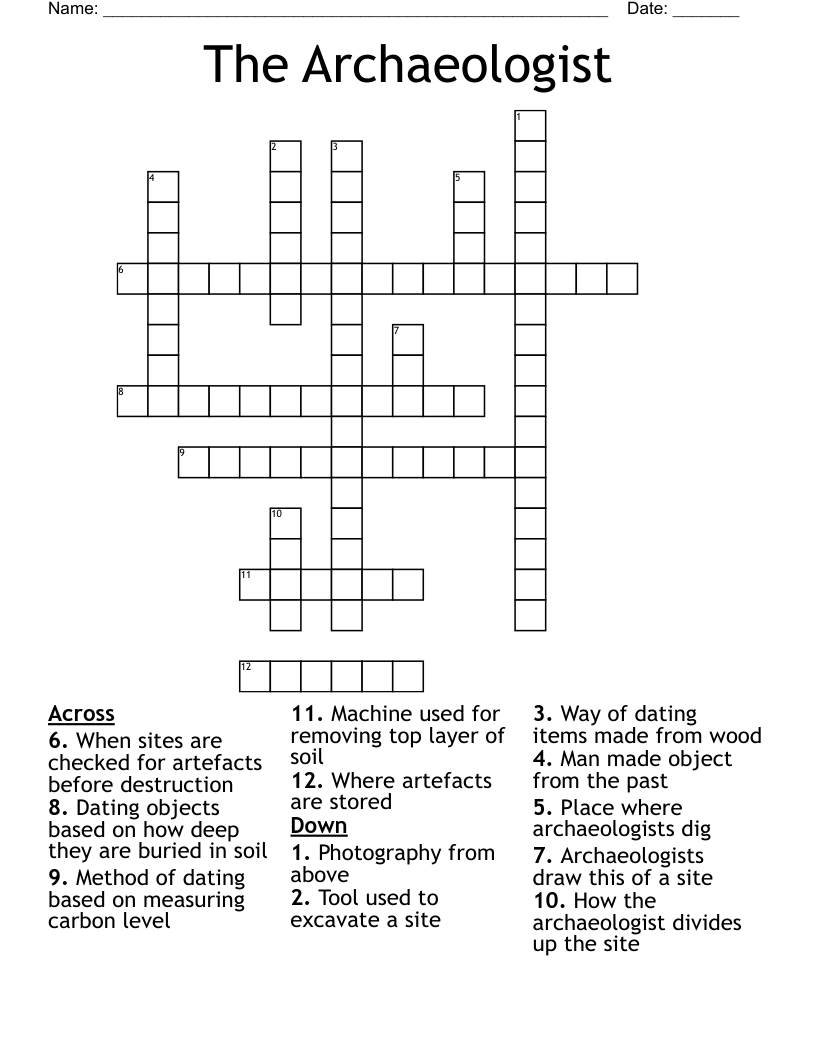 The Archaeologist Crossword WordMint