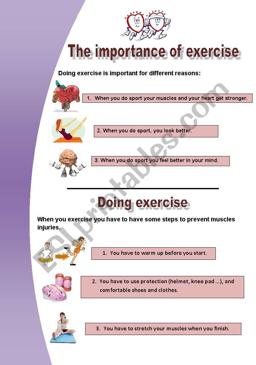 The Importance Of Exercise ESL Worksheet By Mariola PdD The Importance Of Exercise ESL Worksheet By Mariola PdD