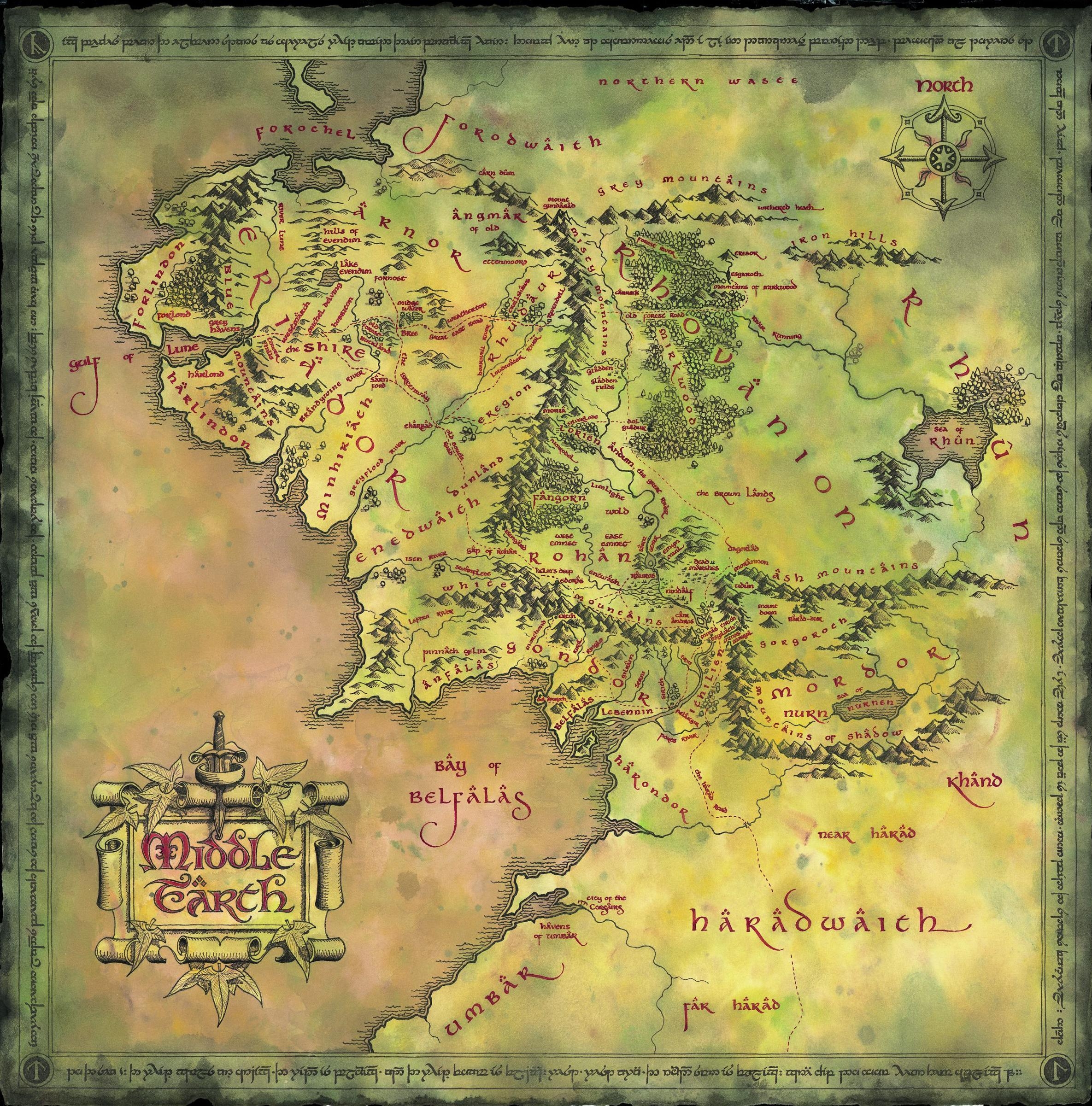 Printable Map Of Middle Earth