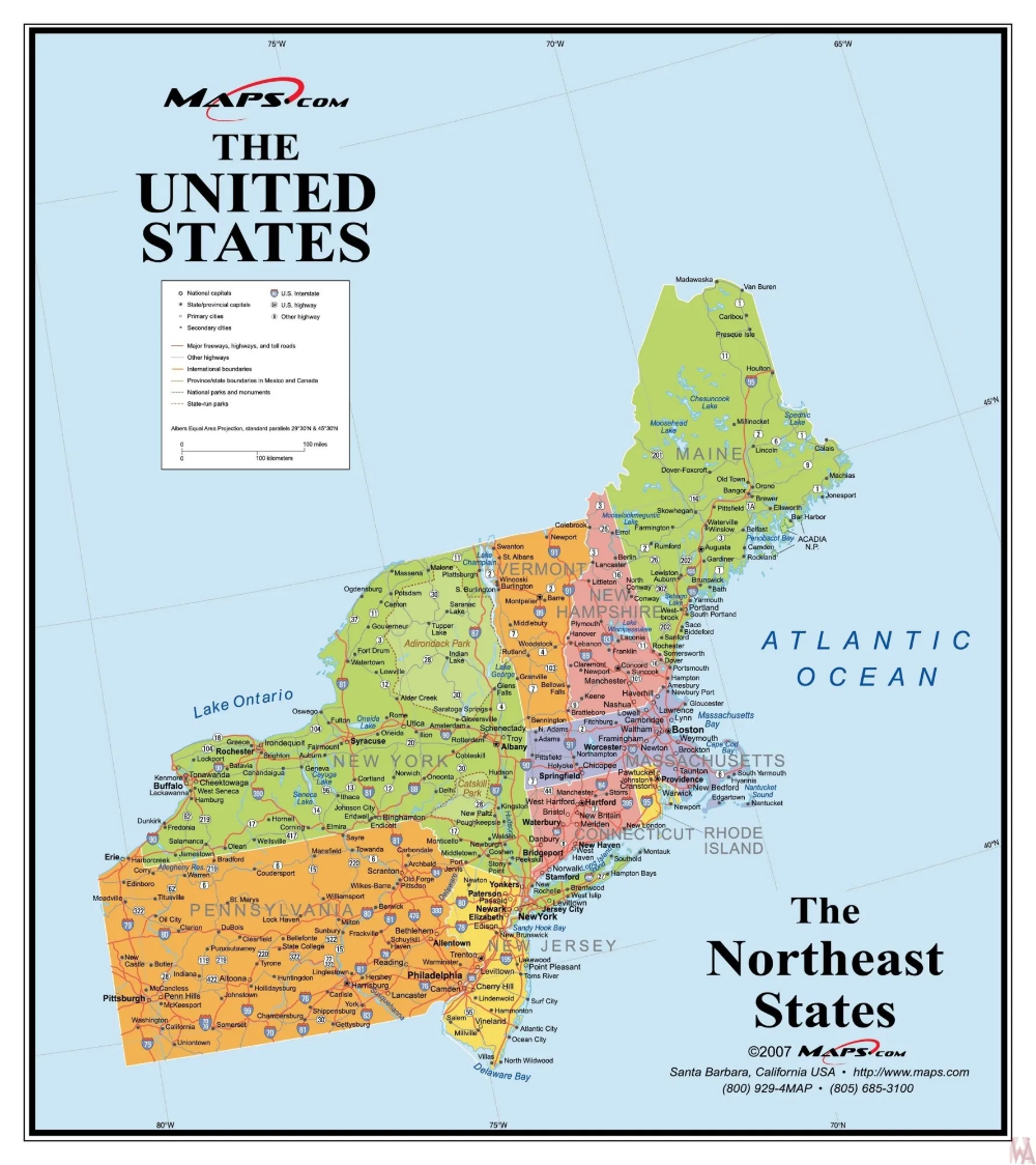 The Northeast US Map By Maps US Region Map WhatsAnswer Worksheets Library
