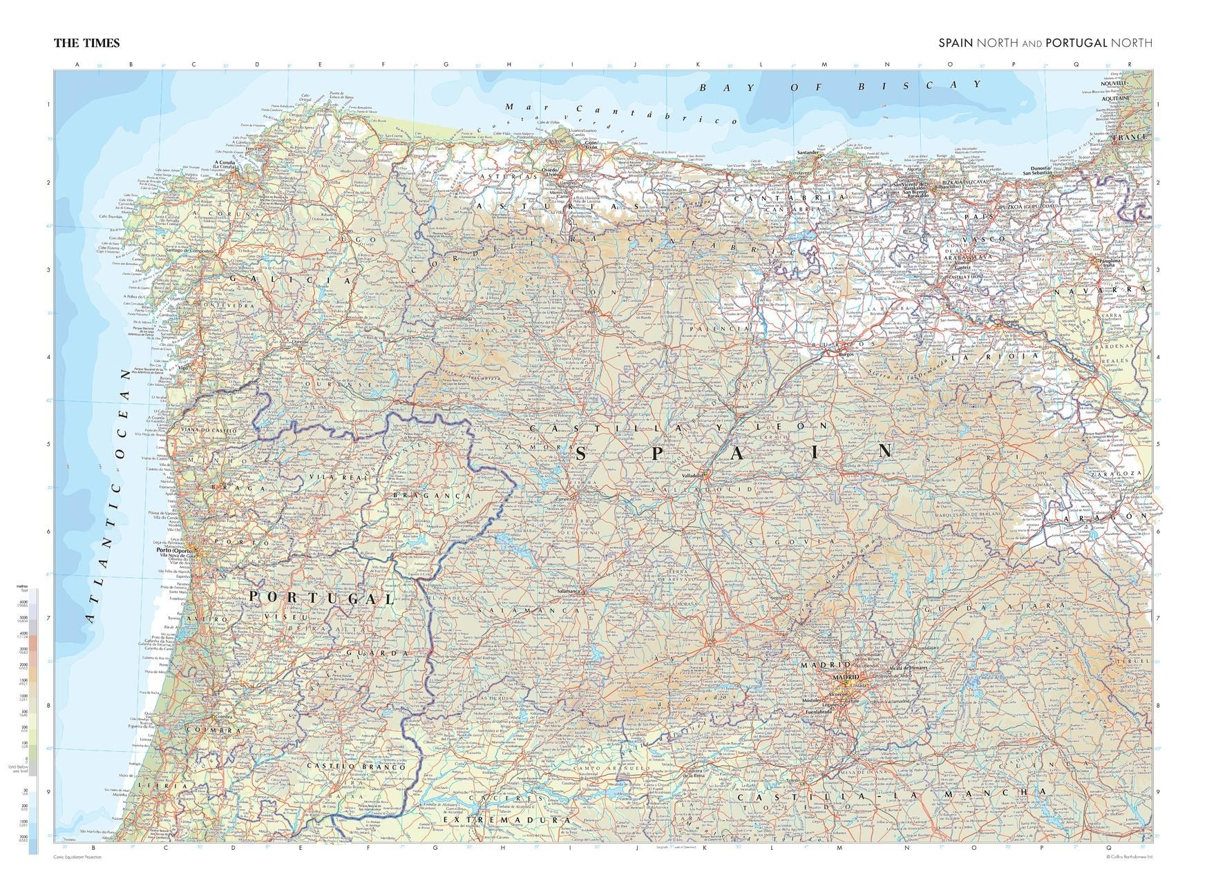 The Times Map Of Spain North And Portugal North Stanfords The Times Map Of Spain North And Portugal North Stanfords