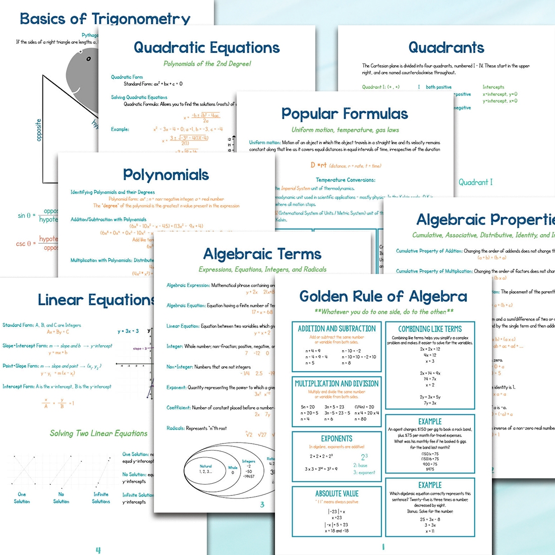 The Ultimate Algebra Cheat Sheets Learn In Color