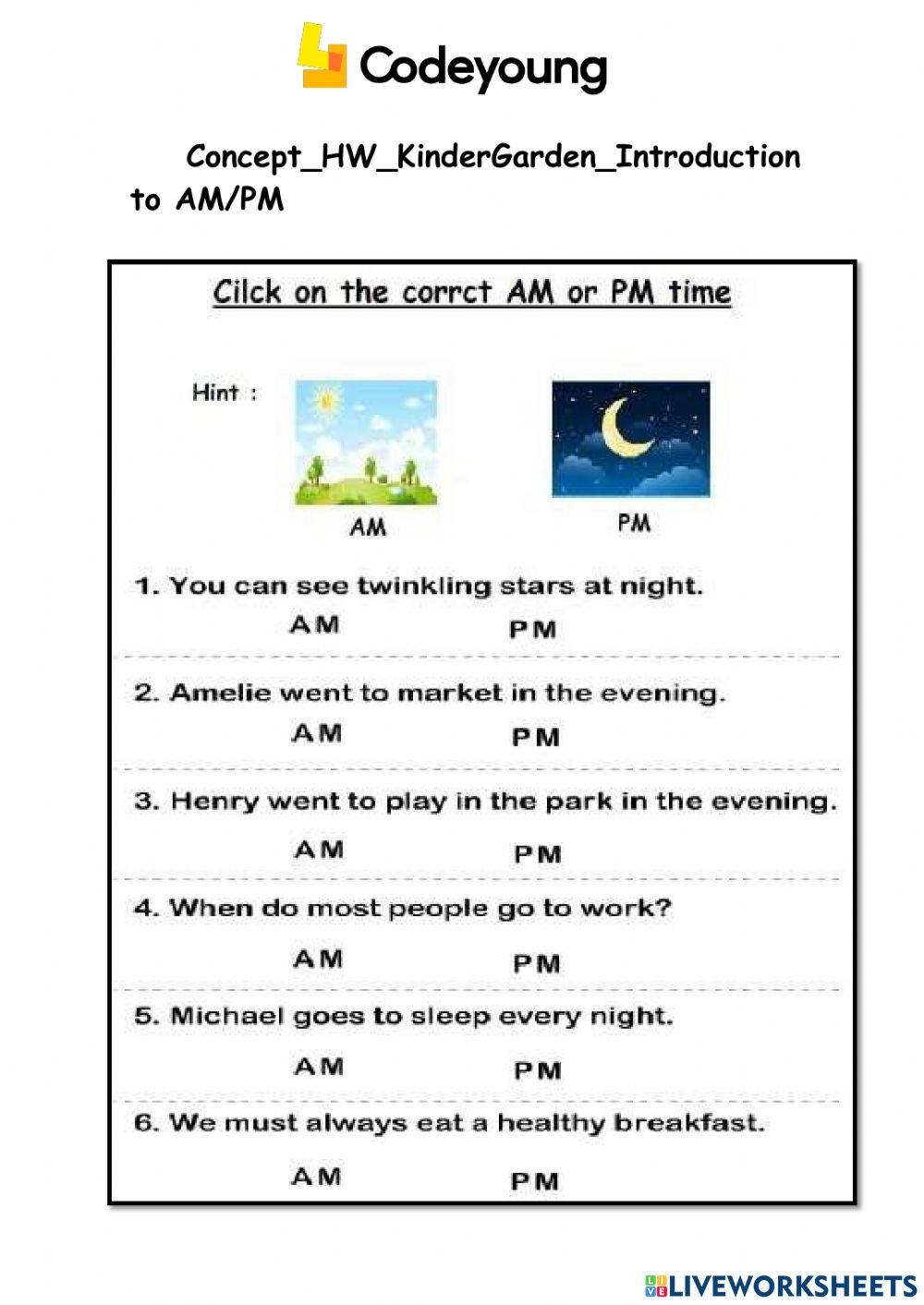 Time Am Pm Worksheet Worksheets Library