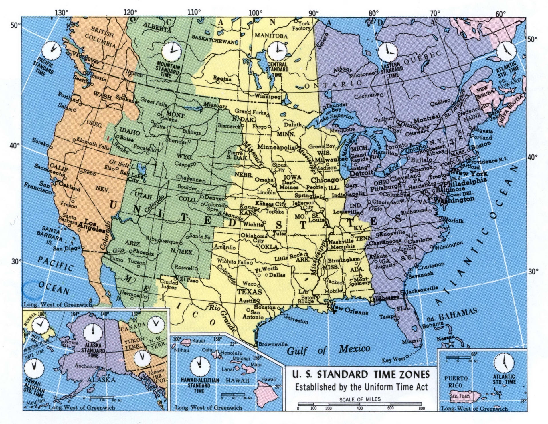 Free Printable Us Time Zone Map