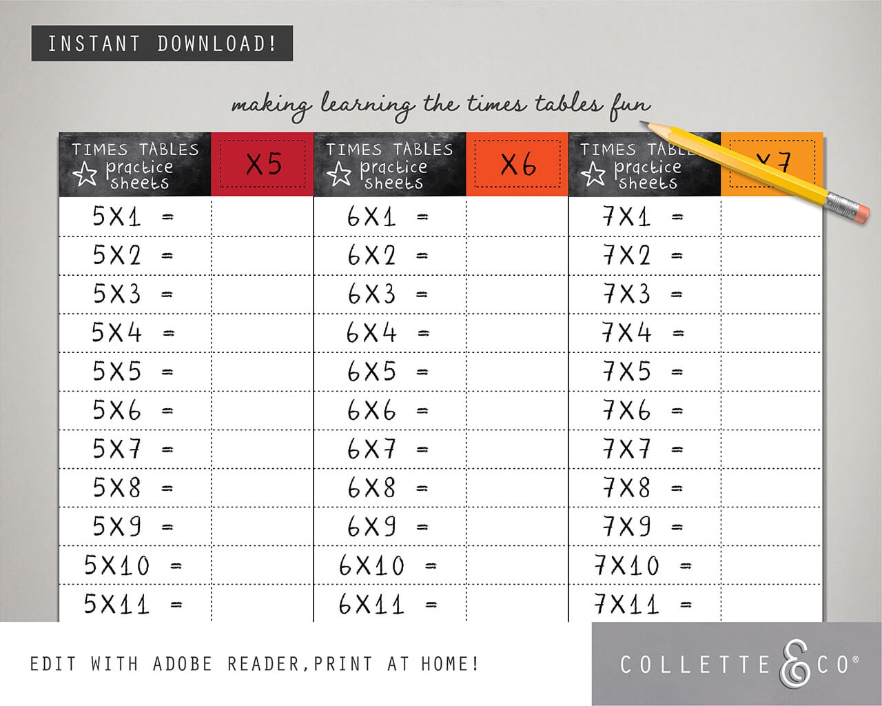 Times Table Worksheets Printable Collette Co 