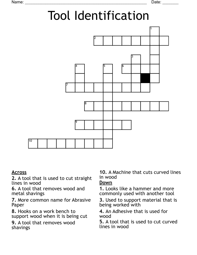 Printable Hand Tool Identification Worksheet
