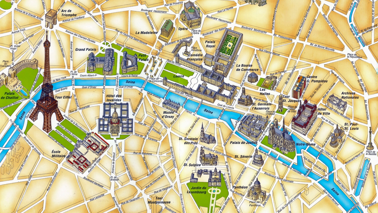 Printable Paris Tourist Map Pdf
