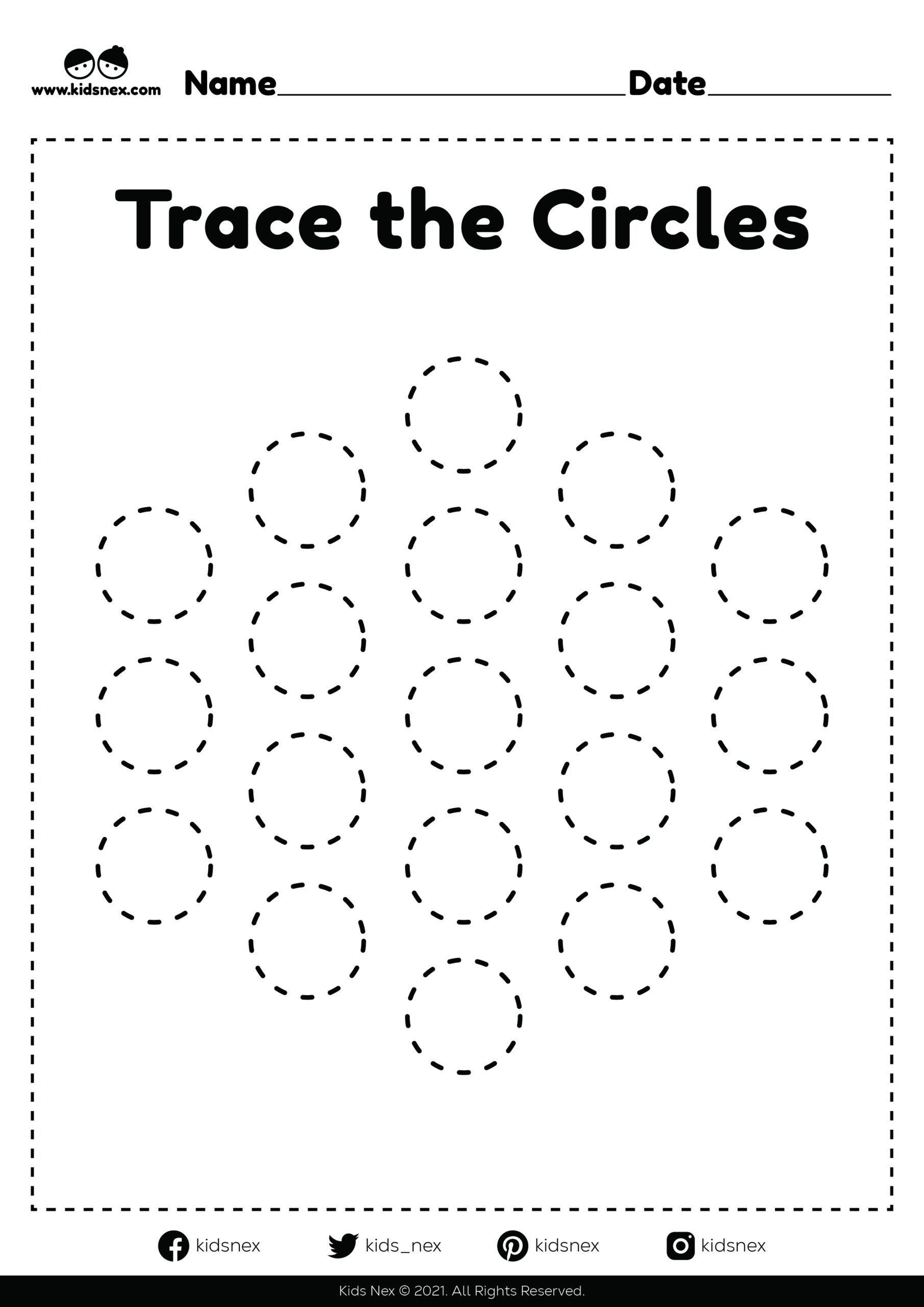 Tracing Circles Worksheet Free Printable KidsNex