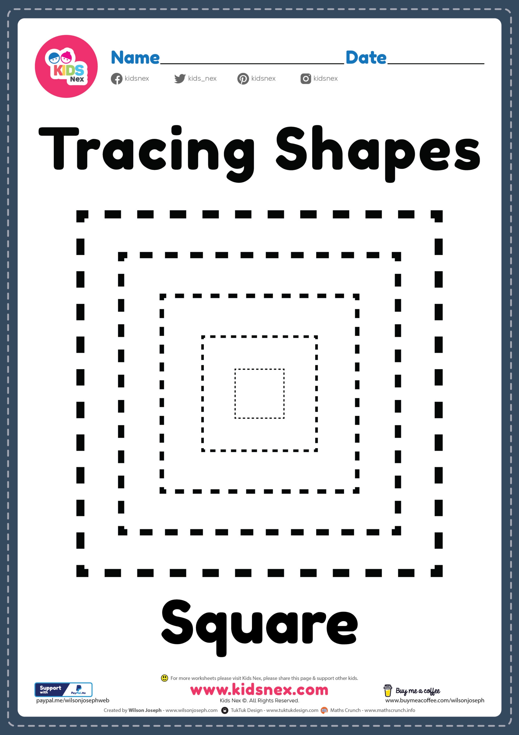 Printable Tracing Shapes Worksheets