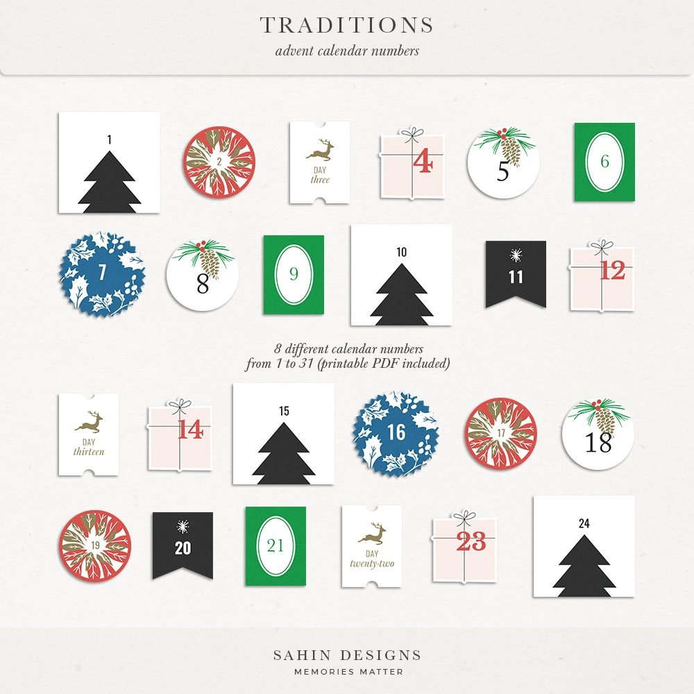 Free Printable Advent Calendar Numbers