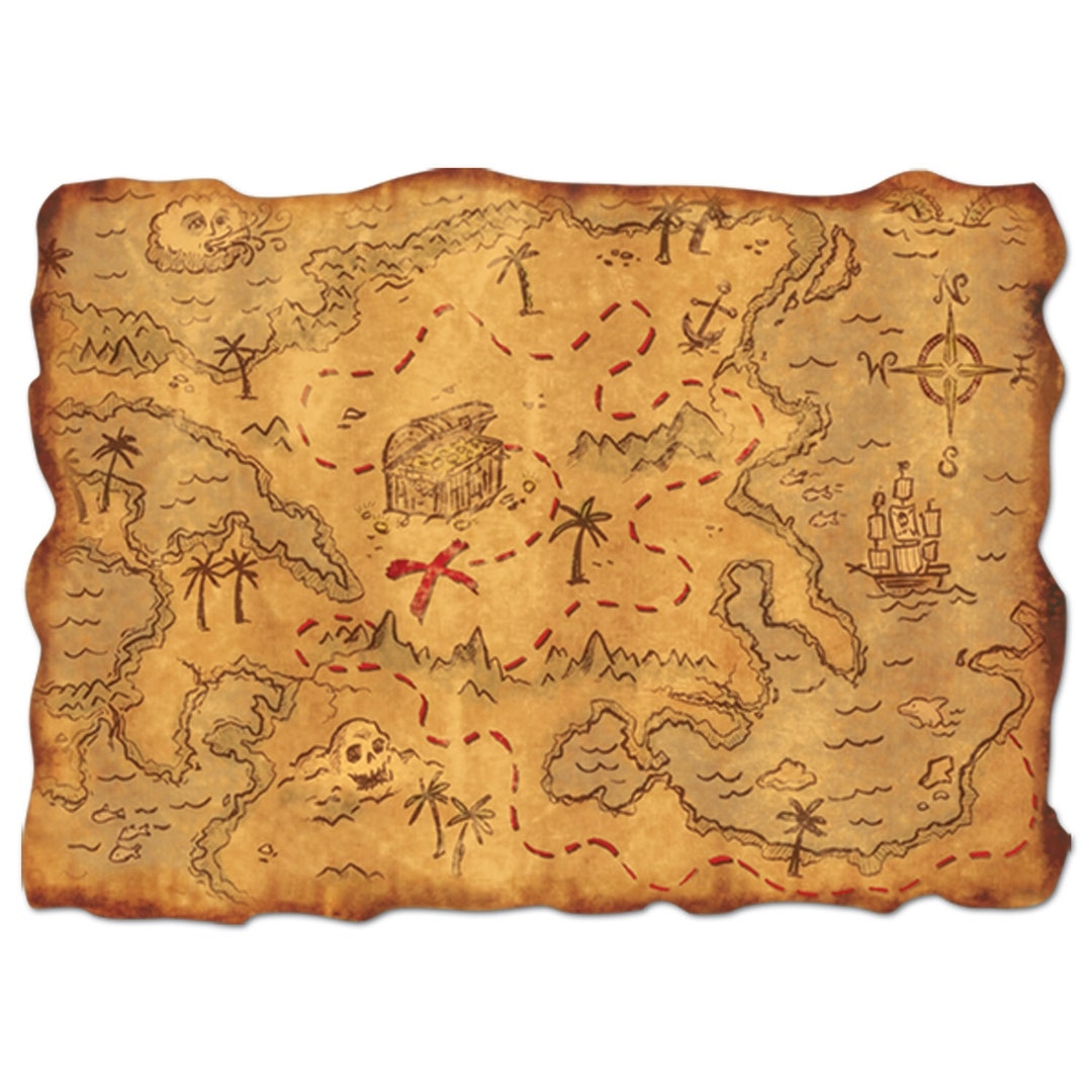 Treasure Map Favor Pirate Treasure Map Decor Pirate Map Treasure Map Etsy