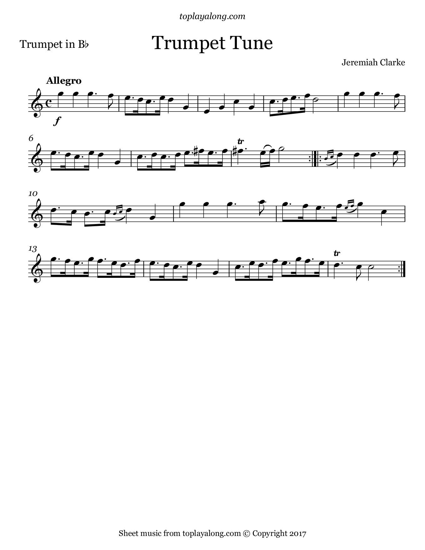 Trumpet Tune Toplayalong