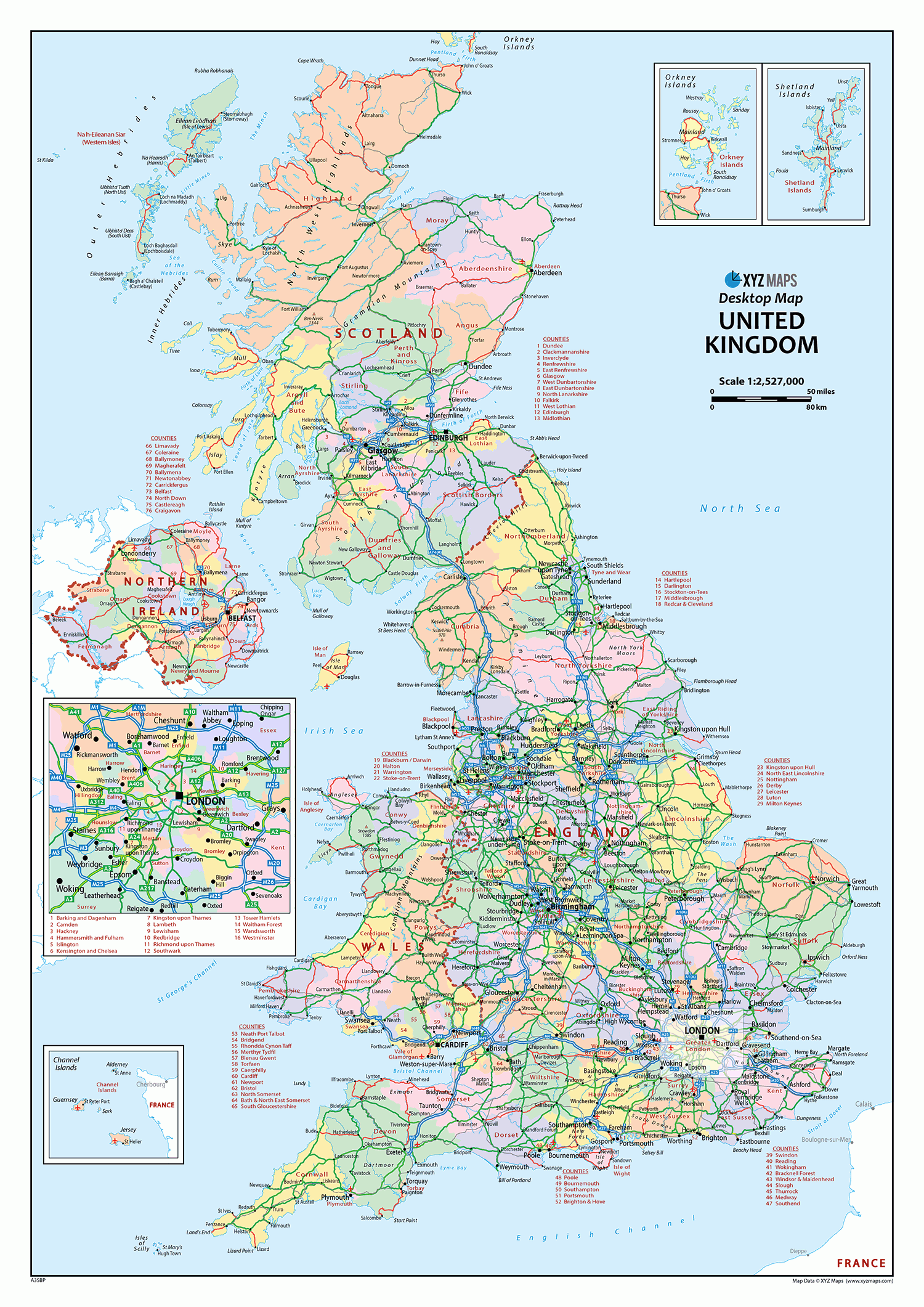Printable Map Of Britain