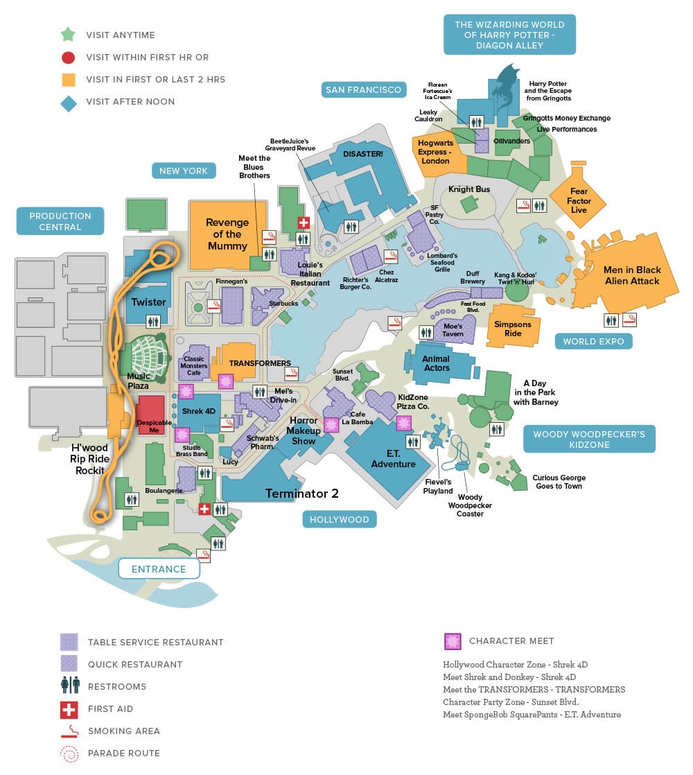 Printable Universal Studios Map Printable Universal Studios Map