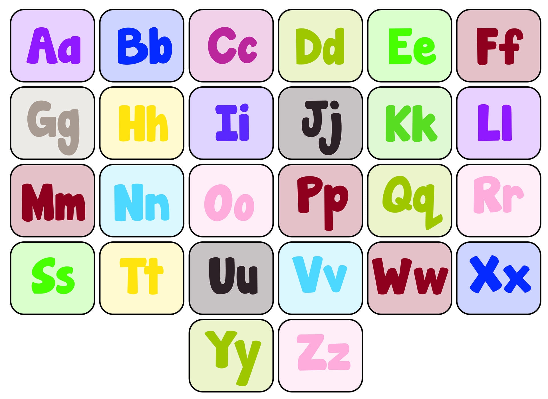 Printable Mixed Up Alphabet Chart