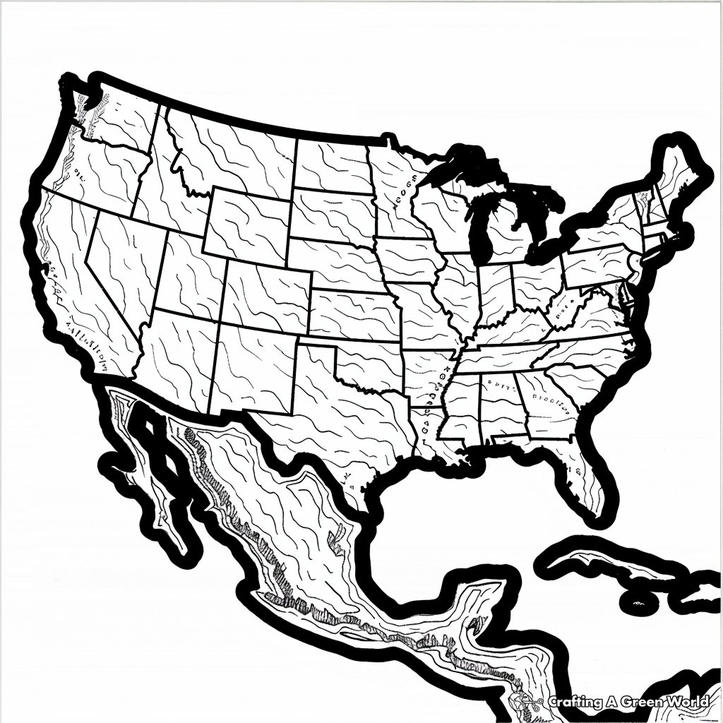 Us Coloring Map Printable