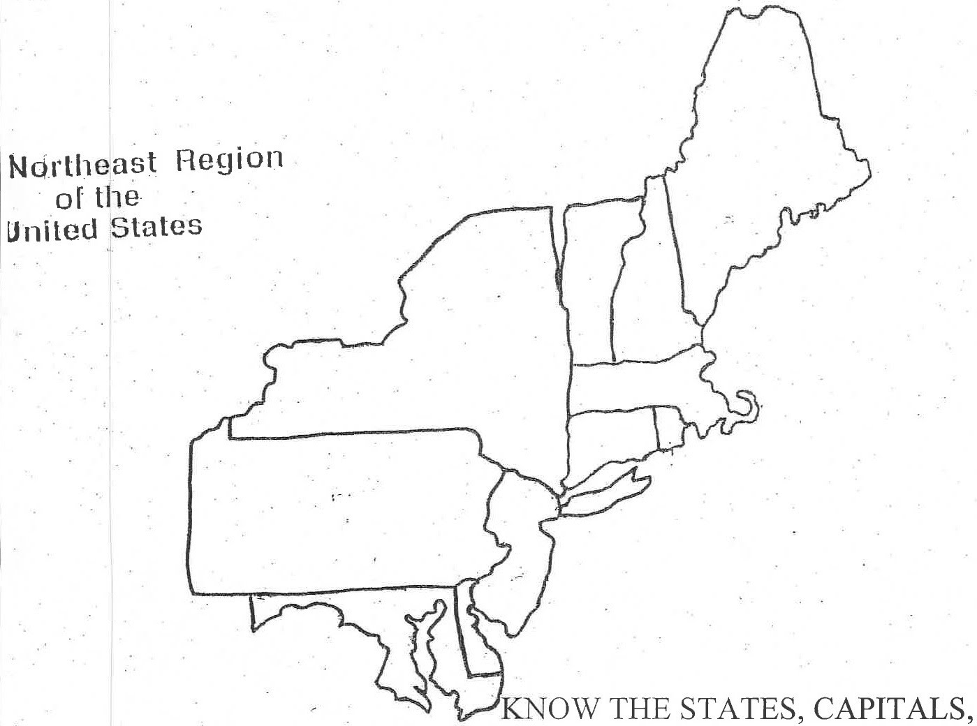 Printable Map Of The Northeast