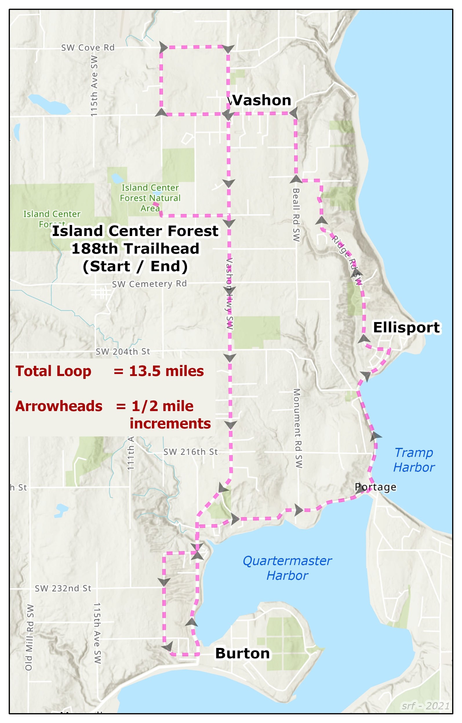 Printable Map Of Vashon Island