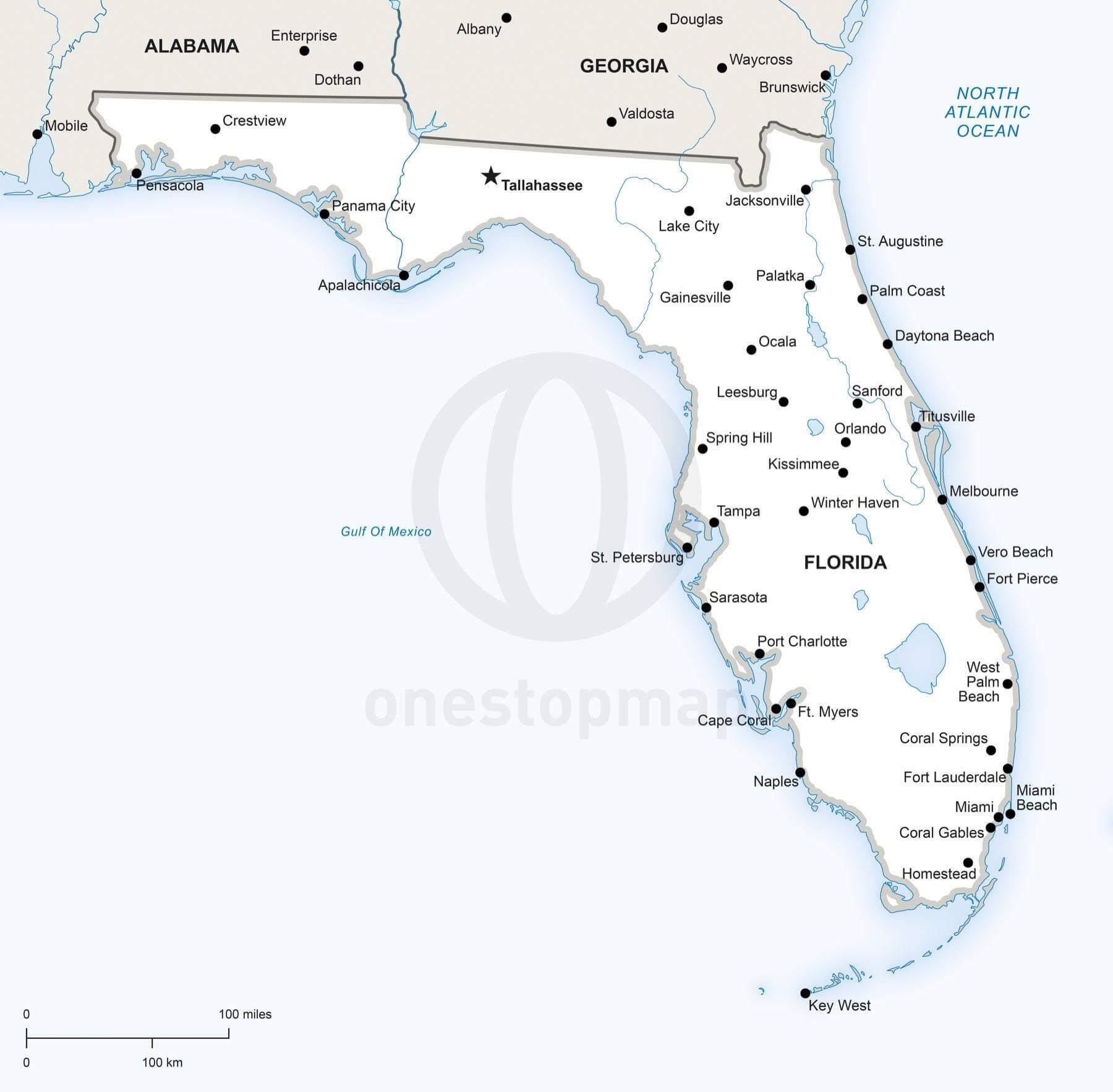 Physical Map Of Florida Printable