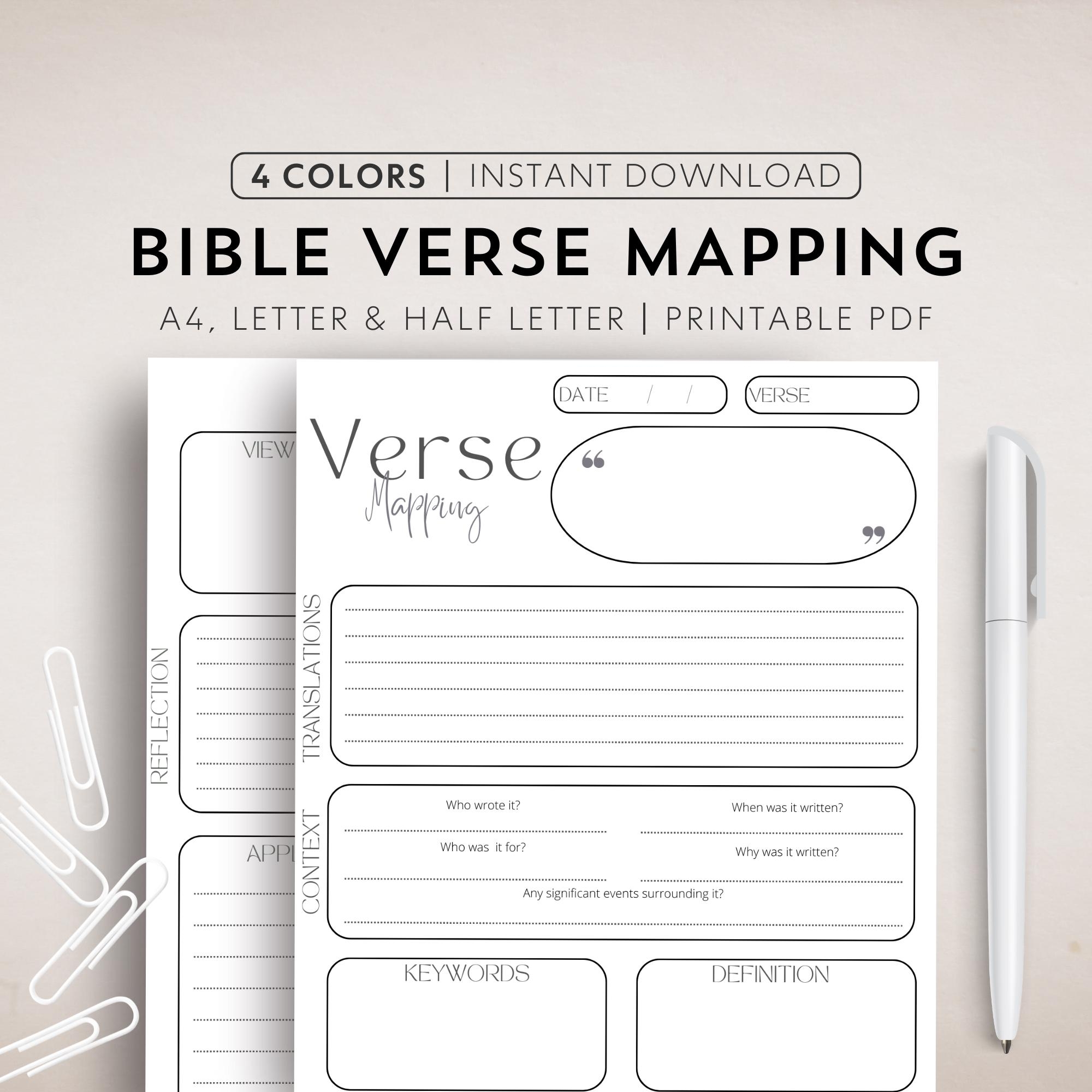 Free Printable Bible Verse Mapping Template