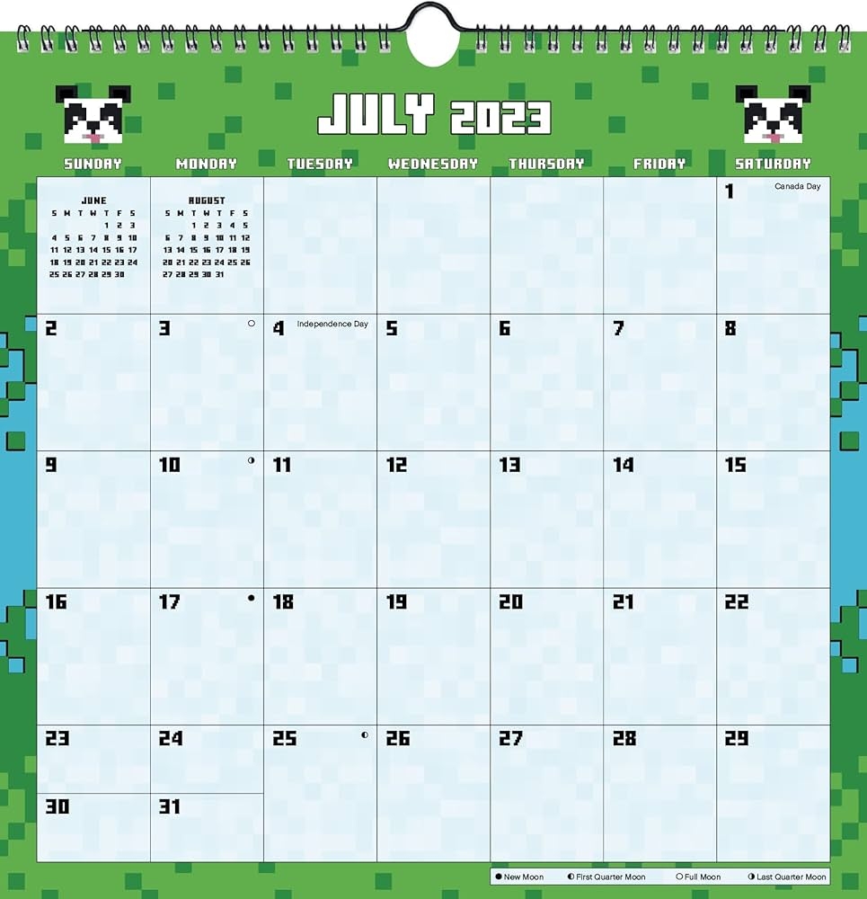 Printable Minecraft Calendar