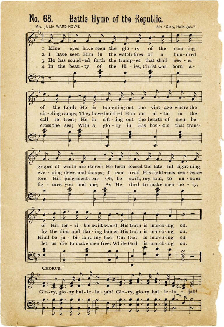 Vintage Hymns Sheet Music The Old Design Shop