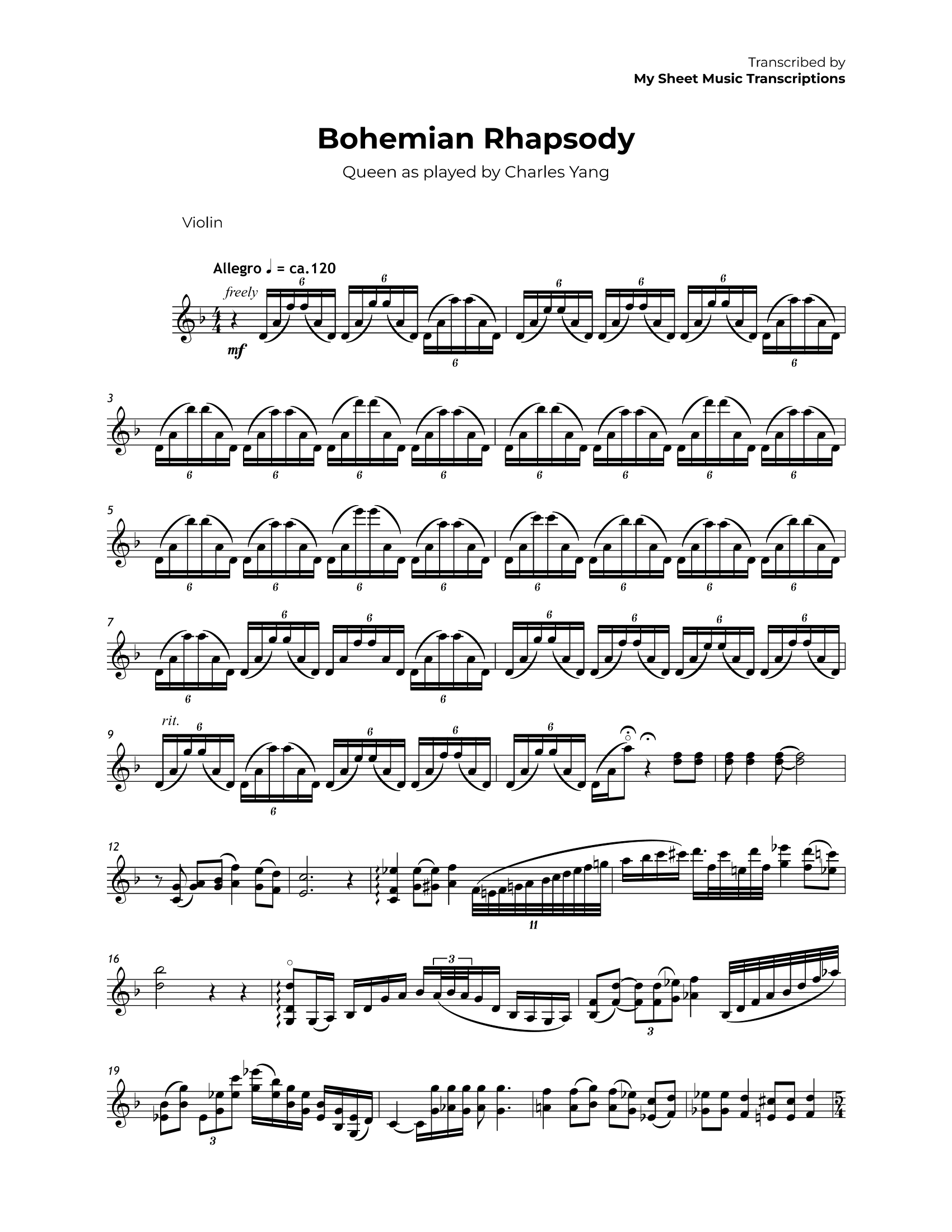Violin Transcription Service My Sheet Music Transcriptions