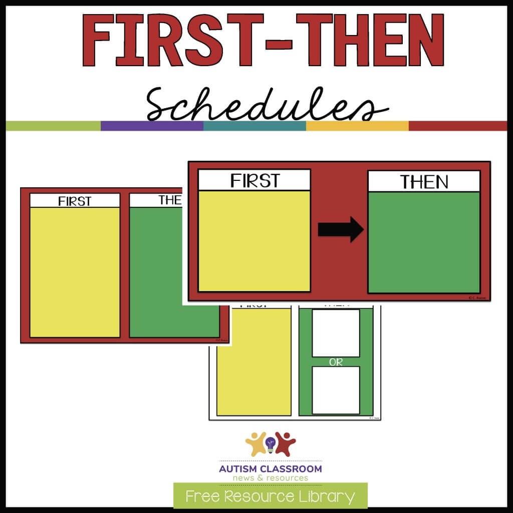 Visual Schedule Series First Then Schedules Freebie Autism 