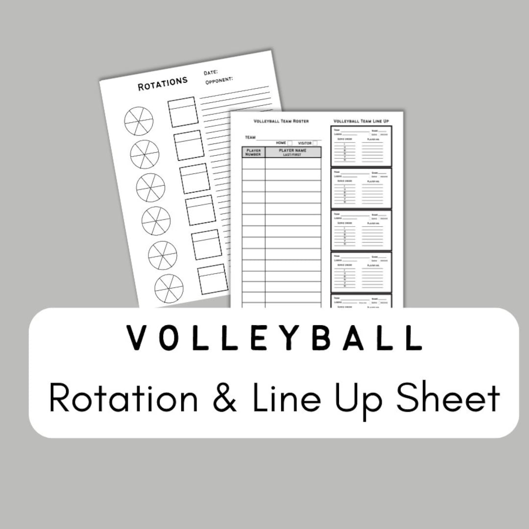 Volleyball Rotation Sheet Printable