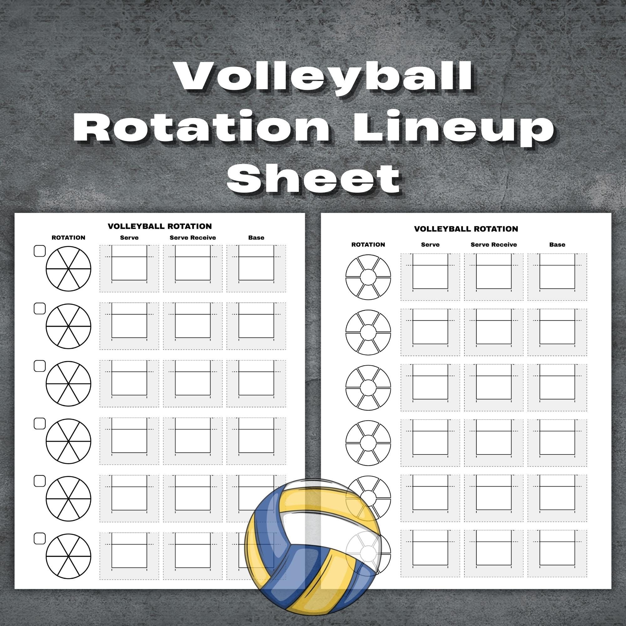 Volleyball Rotation Template Volleyball Rotation Lineup Sheet Volleyball Practice Plan Printable Volleyball Volleyball Formation Etsy New Zealand