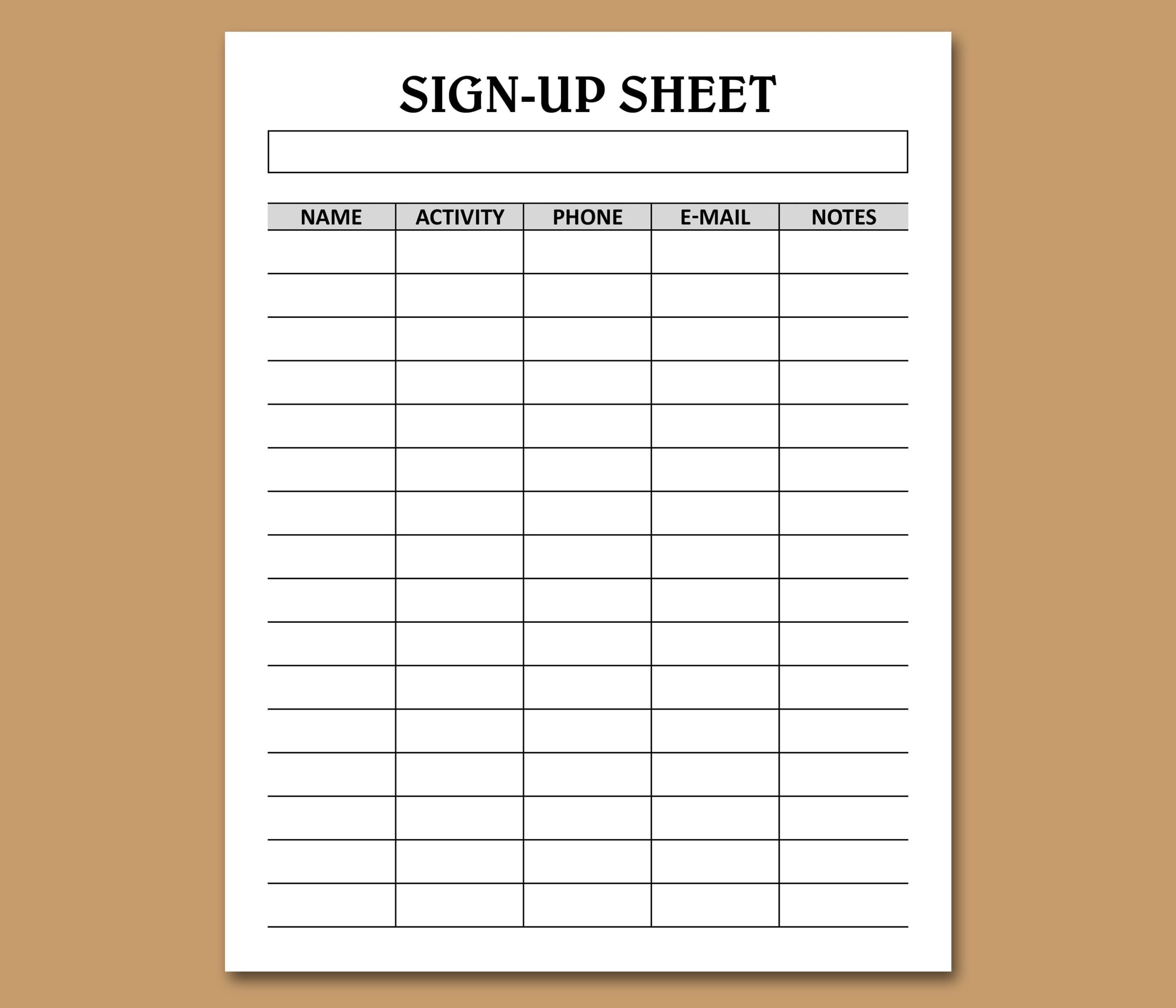 Volunteer Sign Up Sheet Template Printable Sign Up Sheet For Volunteers Jobs Activities Projects Instant Download Letter A4 Size Etsy