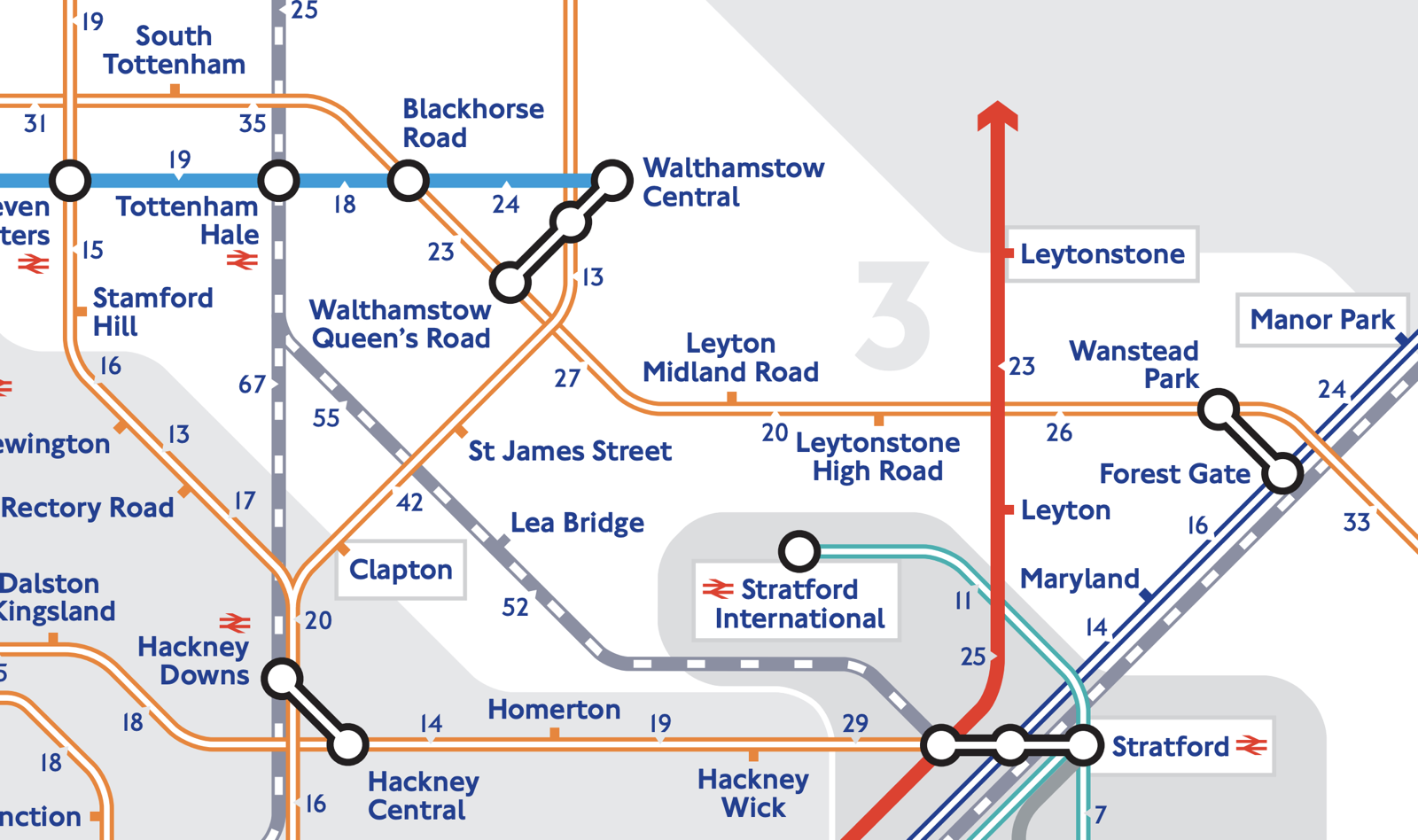 Walking Tube Map Extended Mapping London