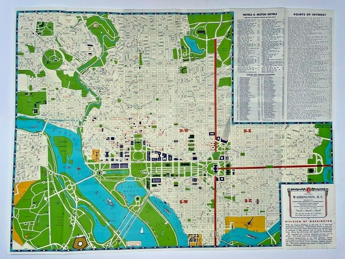 Washington Dc Printable Tourist Map