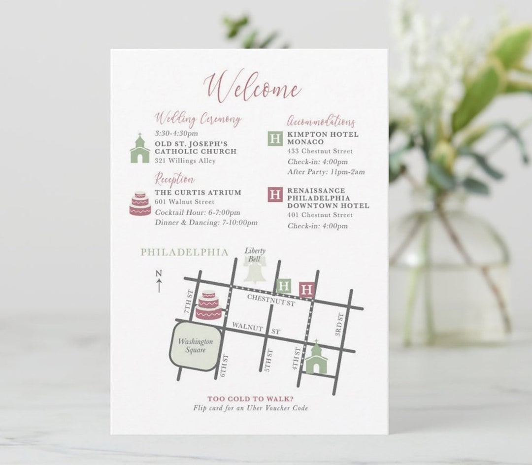 Wedding Map Custom Design Printable DIY Digital File Welcome Bag Weekend Itinerary Etsy