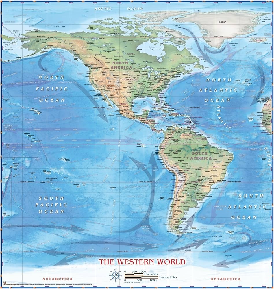 Western Hemisphere Americas Large Wall Map Laminated 48 x51 Compart Maps Amazon Books