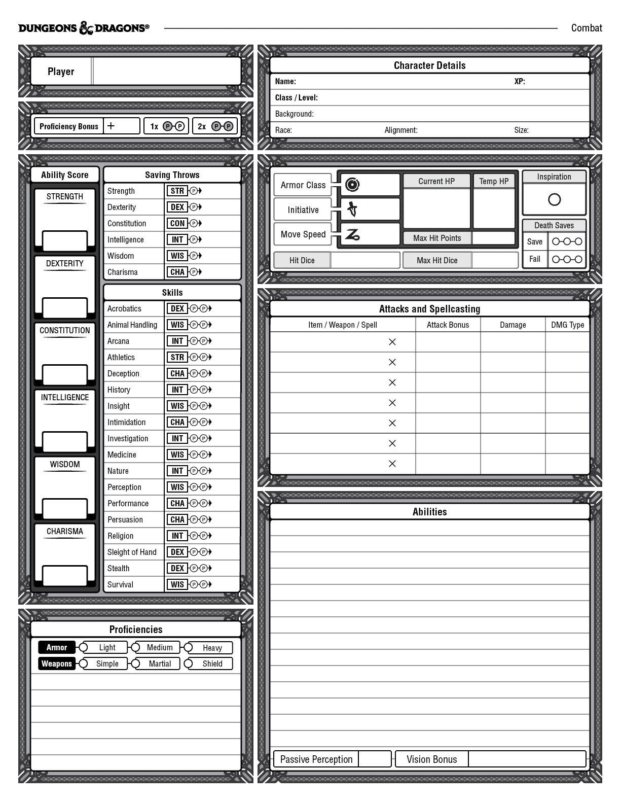 What D D 5e Character Sheet Should I Use Let s Roll Press