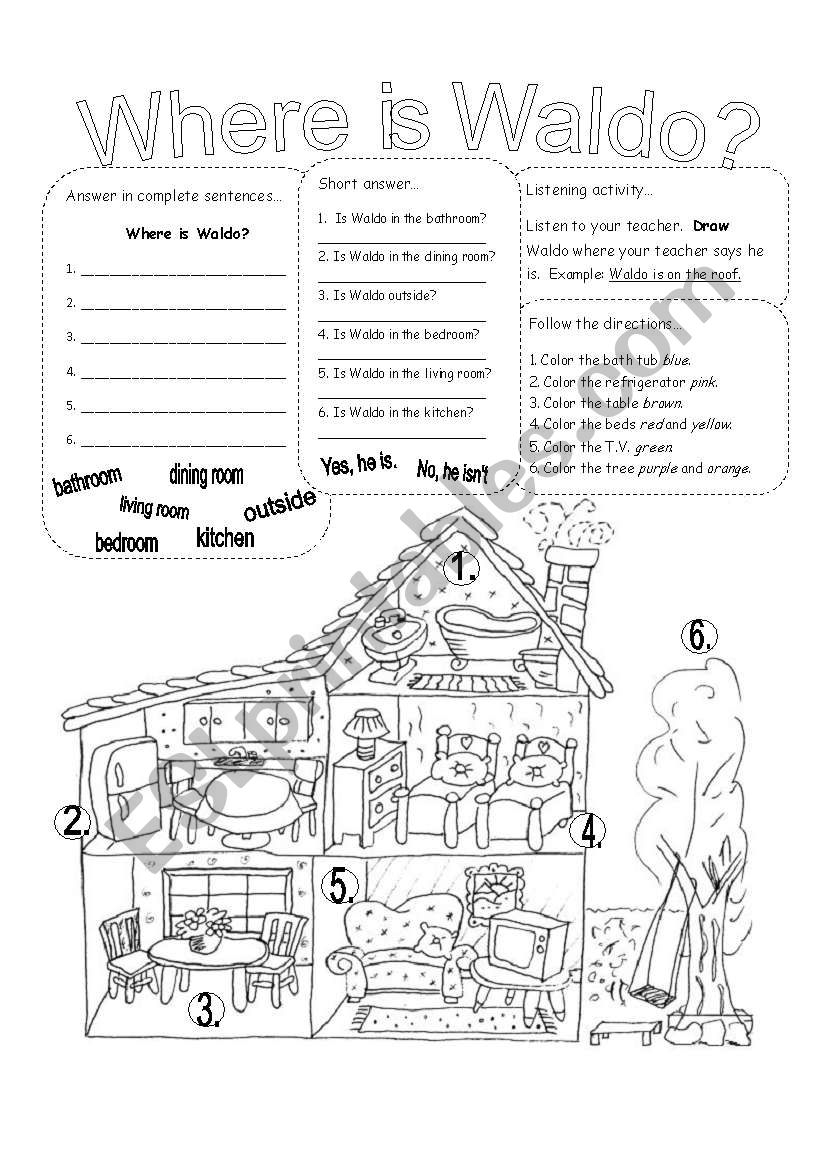 Where Is Waldo ESL Worksheet By Emilycalder